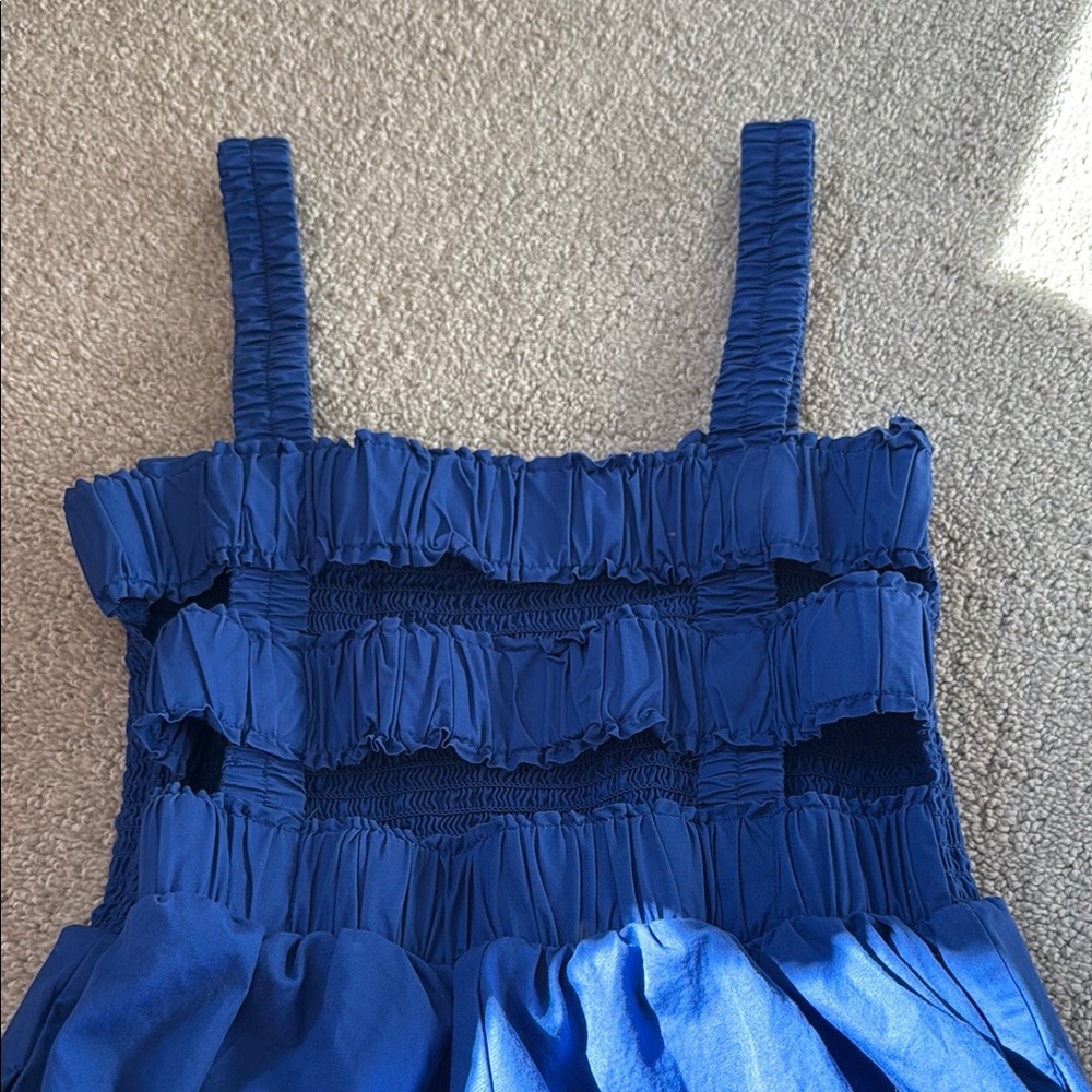 ALTRD STATE BLUE FLOWY MINI DRESS WITH DESIGNED BACK SIZE XS - Picture 3 of 5